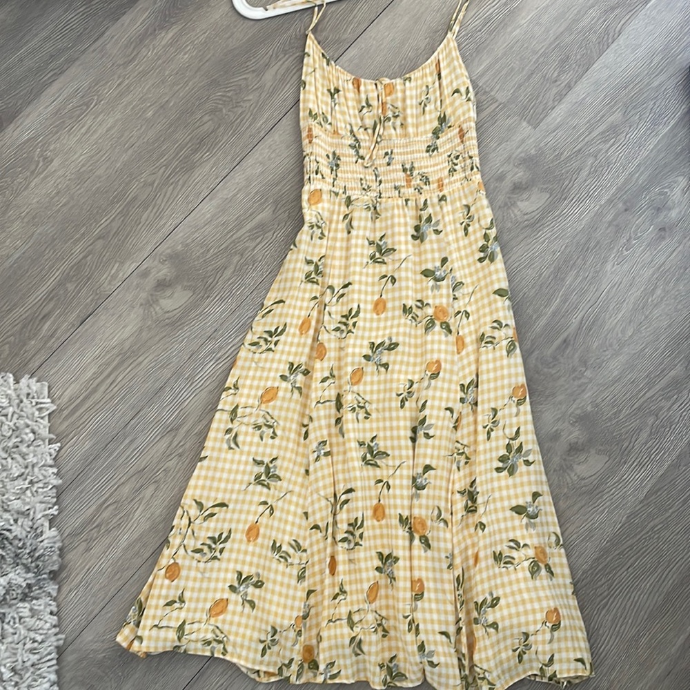 Reformation Bran Dress in Lemon Meringue